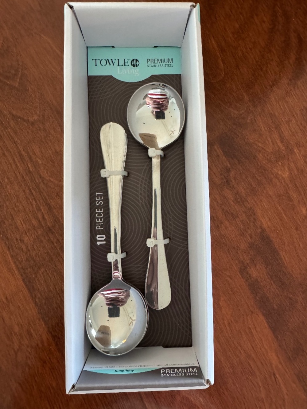 Towle 10 piece bouillon spoon set, stainless steel